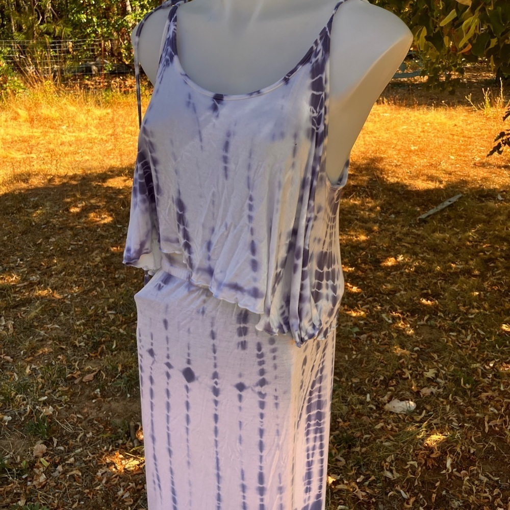 Loveappella Purple Tie-Dye Maxi Dress